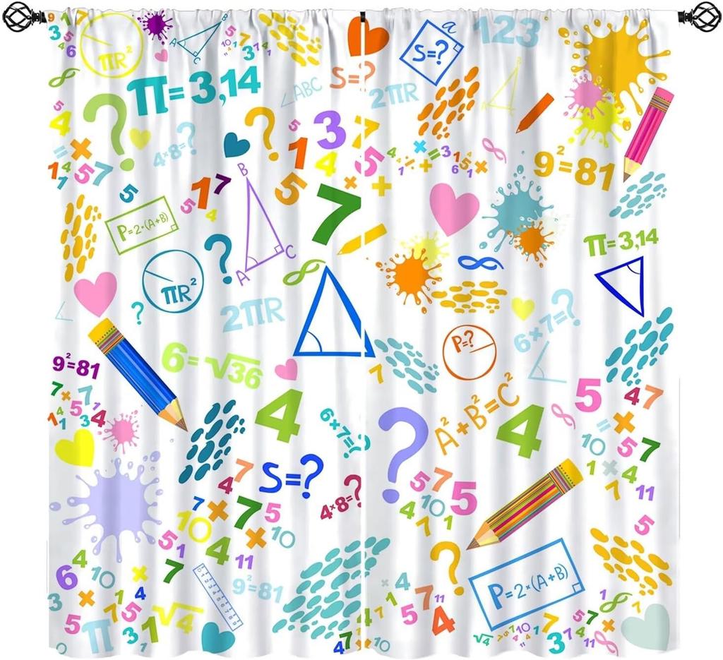 Abc Classroom Curtains Kids Curtains Colorful Cartoon Dinosaur Alphabet Learning Boys Girls Window Treatments Toddler Bedroom