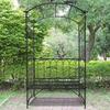 Black Metal Rose Arch, Trellis for Climbing Plants, Garden Arch with Bench, Topped Climbing Arch, Rose Archway, Trellis for Garden