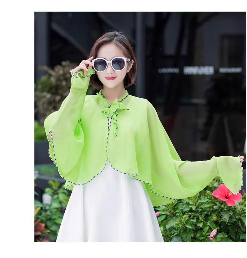 Lightweight Chiffon UV Protection Shawl for Summer Outdoor Activities