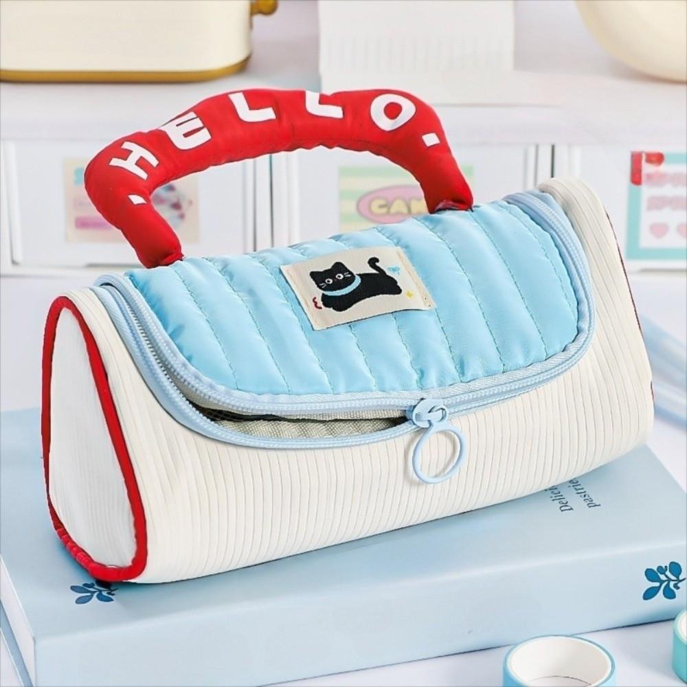 Multifunctional Handheld Makeup Bag Large Capacity Cat Pencil Pouch  Travel