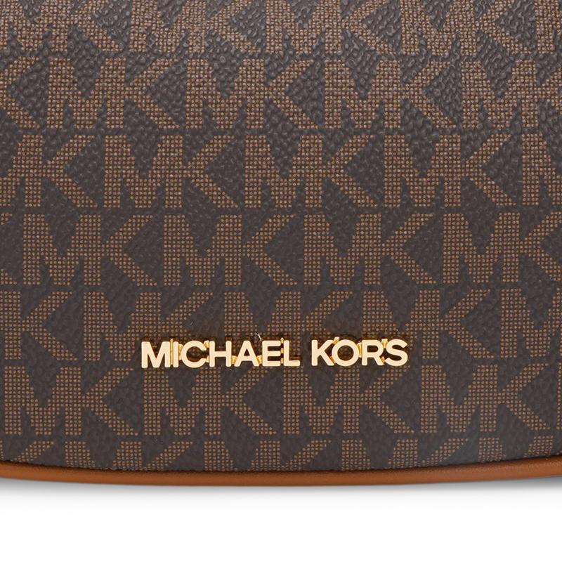 Michael Kors Monogramm Logo Beschichtetes Canvas Und Leder Reißverschluss Clutch Damen Handtaschen Braun 35R3G4CC1B-BROWN
