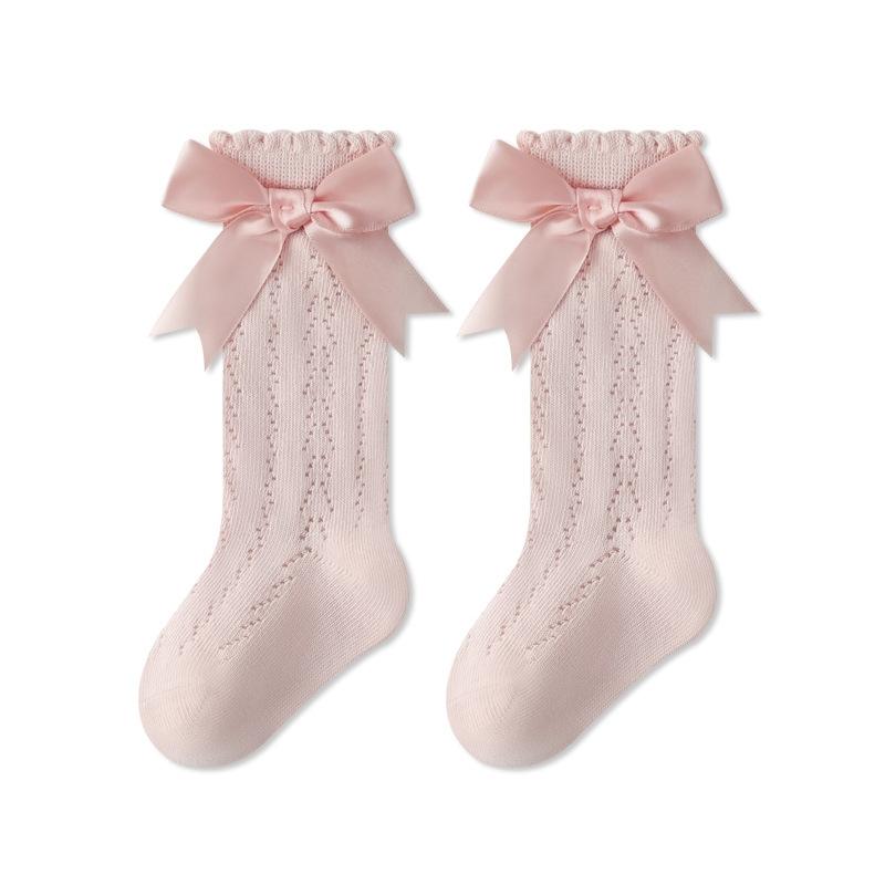 Children Girls Socks With Bows Cotton Baby Girls Socks Soft Toddlers Long Socks For Kids Princess Knee High Socks for Girls