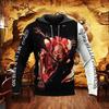 Autumn Vintage Hoodie Men Skull Flaming Graphic 3D Print Hip Hop Style Casual Men's Long Sleeve Oversize Comfortable Clothing
