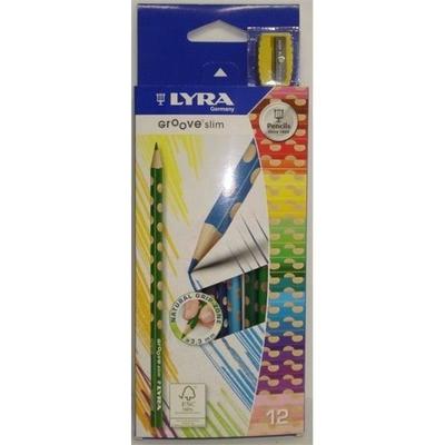 12 Lyra Groove Slim Colored Pencils + 1 Pencil Sharpener