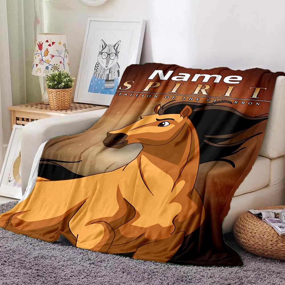 Customiz Name Personality Spirit Riding Free Blanket Soft &Warm Sofa Office Bed Travel Lunch Break Blanket, Gift Suitable All Seasons