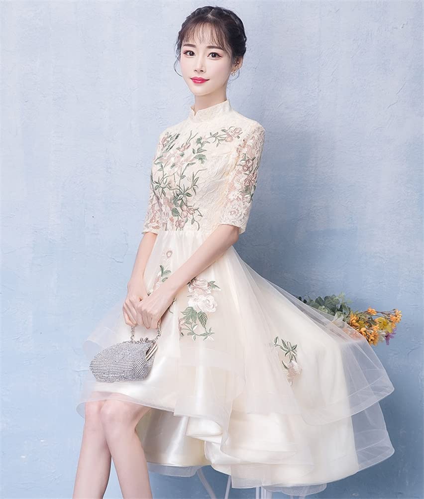 JINZUOMA Party Evening Formal Wedding Midi Short Elegant Floral Perfect for and Host Parties Size Women's Dress, Dress, Dress, Dress, Dress, Dress,