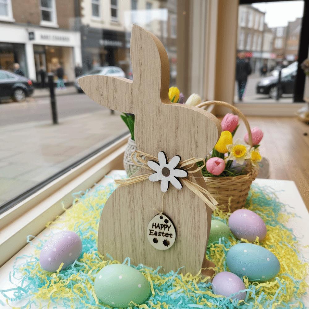 Minimalist Easter Bunny Crafts Cartoon Wooden Rabbit Decoration Easter Bunny Ornaments  Party