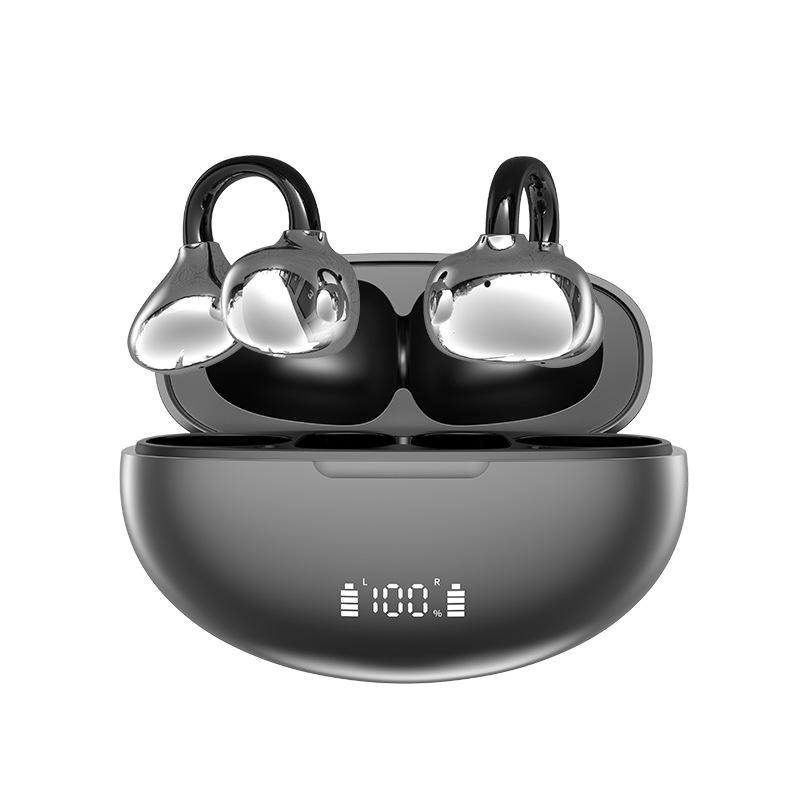 M91 Bone Conduction Open-Ear Bluetooth Headphones, Clip-On, Digital Display, Long Battery Life, Compatible with Huawei, 2025 Model.