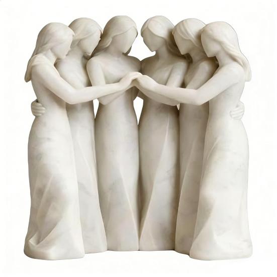 

Sisters Figurine Hand-Carved Resin 5/6 Sisters Friendship Sculpture Christmas Birthday Gifts for Sisters Best Friends Women B