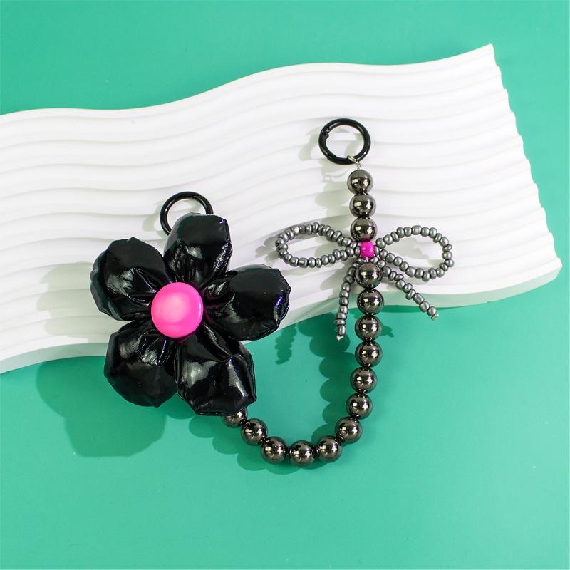 

Милый Прохладный Цветочный Бантик Ремешок Сумка Рюкзак Декоративная Цепь Для Женщин Сумка Подвеска Аксессуары чёрный