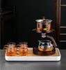 High-end Chinese Automatic Kung Fu Tea Set with Glass Teapot & Teacups
