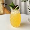 Juice Glass Cup Pineapple Shape Cocktail Glass, 480ml Embossed Tumbler for Hot And Cold Drink Beverages, Creative Bar Glassware Whiskey, Vintage Home