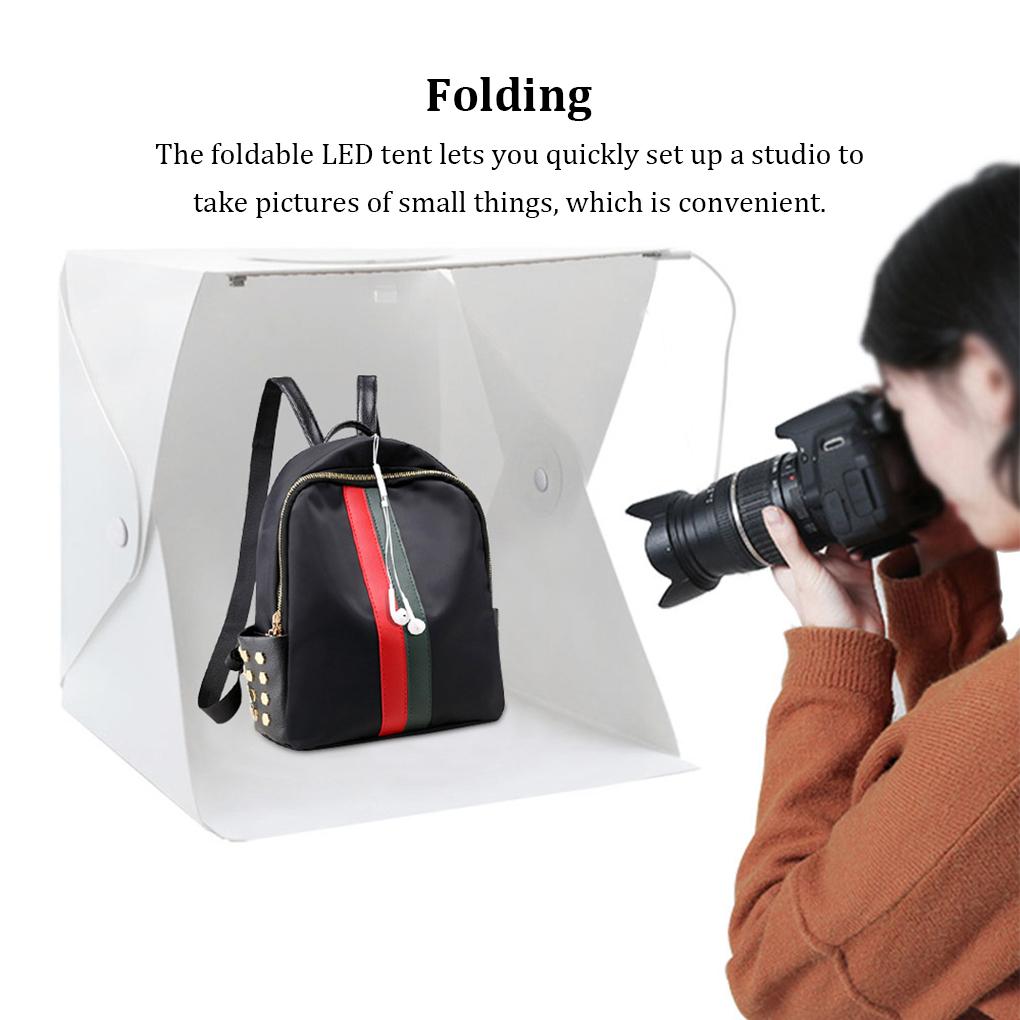 PVC Photography Tent Portable USB Interface 5V LED 2x5600k 2x550lm 6 Background Cloth Indoor Household Photographing Box