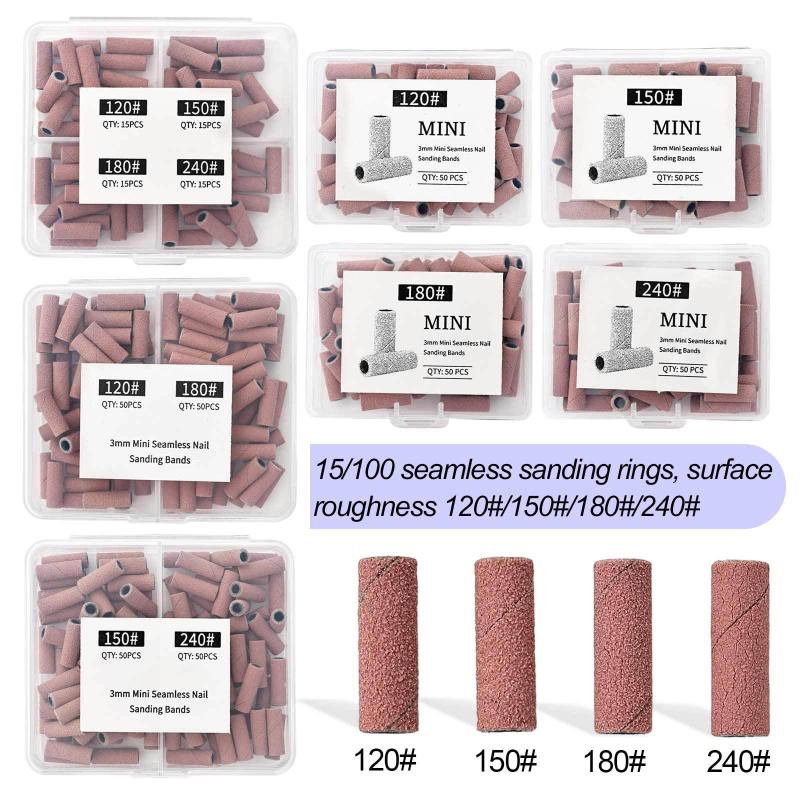 50/60/100 Pezzi 3mm Mini Set di Bande Abrasive per Unghie Per Pelle Morta Calli Rimuovere Gel per Unghie 120#150#180#240#
