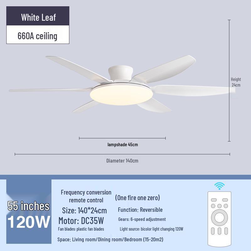 

Большой потолочный вентилятор с имитацией дерева для гостиной, столовой или торгового центра - Современный минималистичный дизайн со встроенной люстрой