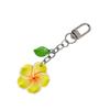 Sweet Frangipani Floral Pendant Keychain Cheerful Sunflower Key Ring Bag Decoration Gift For Women Girls Friend