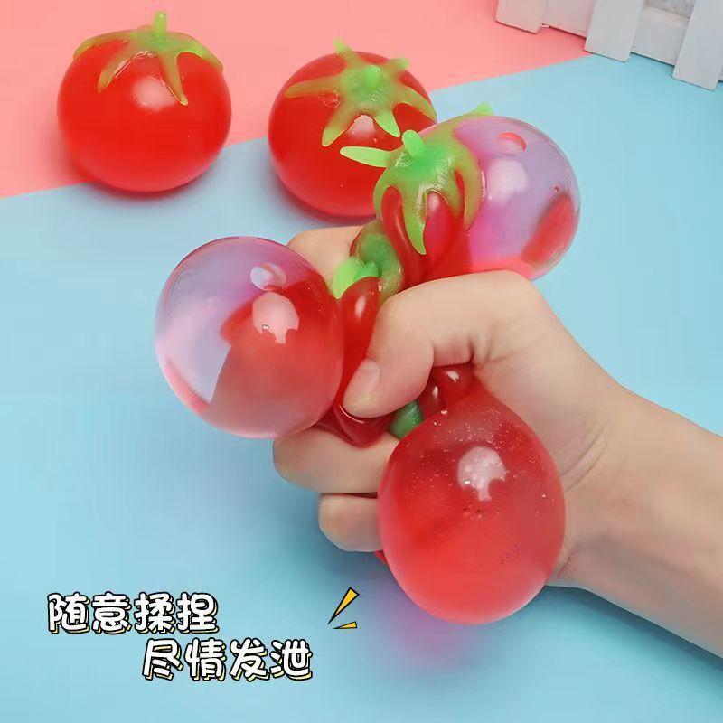 Juguetes para mascotas, Bolas de presión manuales, Liberar estrés, Aliviar la presión, Ventilar, Bolas de agua, Bolas de fruta, Tomates, Tomates