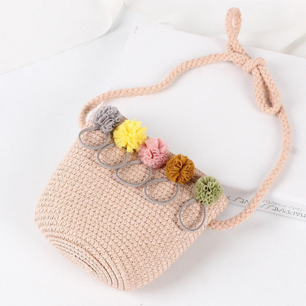 Handmade Straw Bag Women Woven Beach Crossbody Bag Ladies Shoulder Rattan Handmade Knitted Candy Color Small Handbag