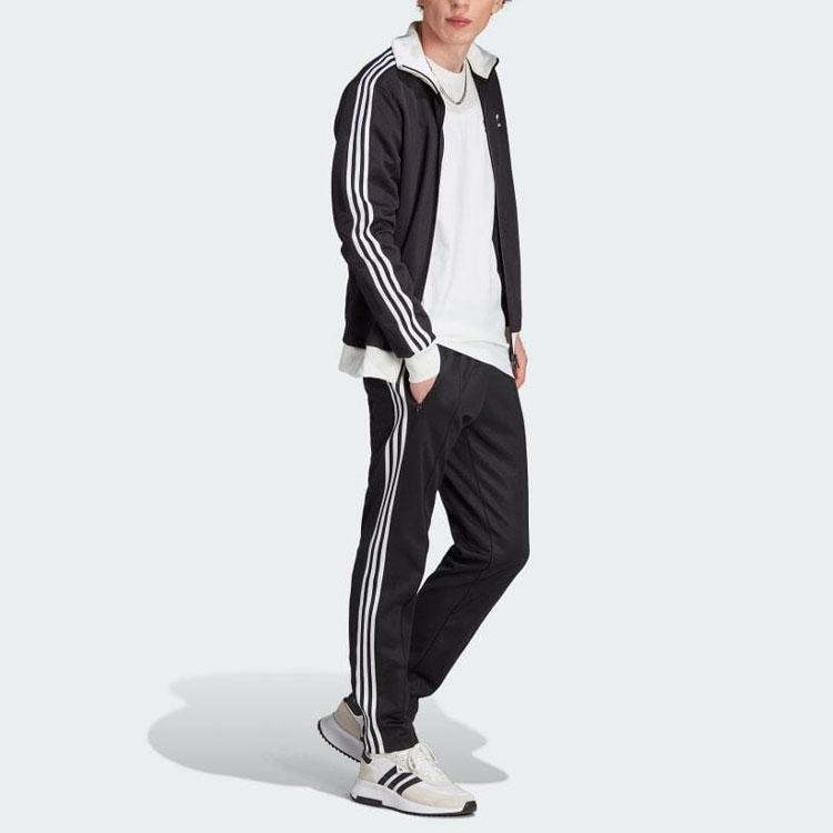 Adidas Originals Trefoil Three-Stripe Colorblock Joggers With Elastic Waist Men Bottoms Black II5764