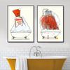 Cartoon In The Bathroom Posters Wall Art Canvas Paintings And Prints HD Pictures For Washroom Room Home Decor Frameless Gifts