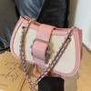 Fashion Chain Underarm Bag Women's Handbags  New Retro Contrast Color Spliced Single Shoulder Bags Crossbody Small Bag