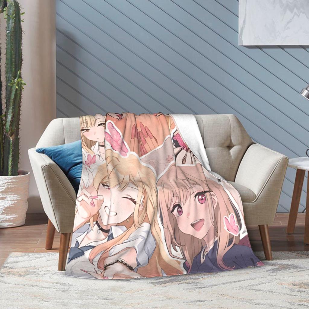 Japan Anime Marin Kitagawa Accessories Blanket Super Soft Cozy Throw Blankets for Sofa 50x60 Inches Multiple Sizes Bedspread