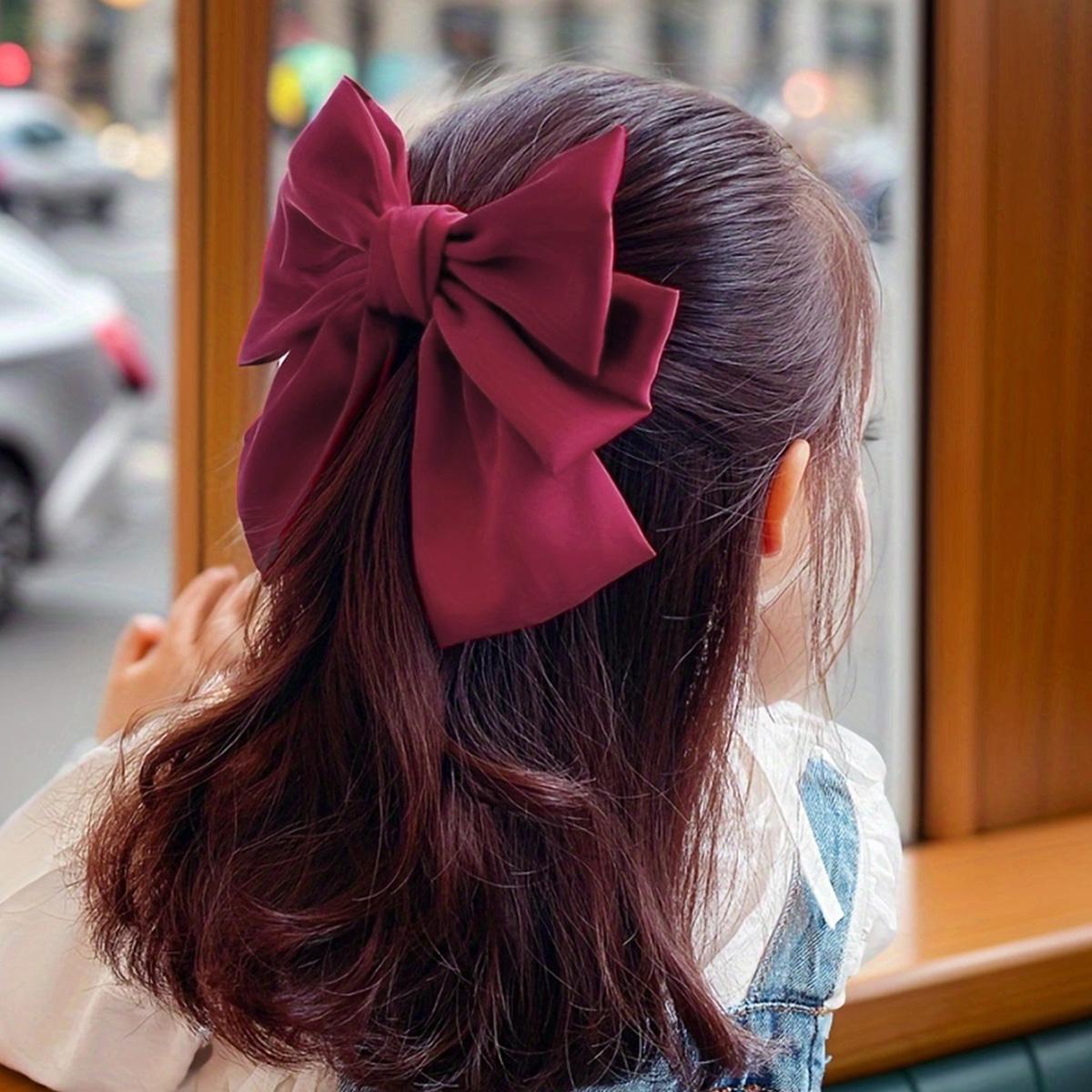 

1 red little girl sweet wind big bow hair clip
