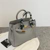 New High-end Silk Scarf, Lychee Pattern Platinum Bag, Portable Single Shoulder Oblique Span Trendy Women's Bag