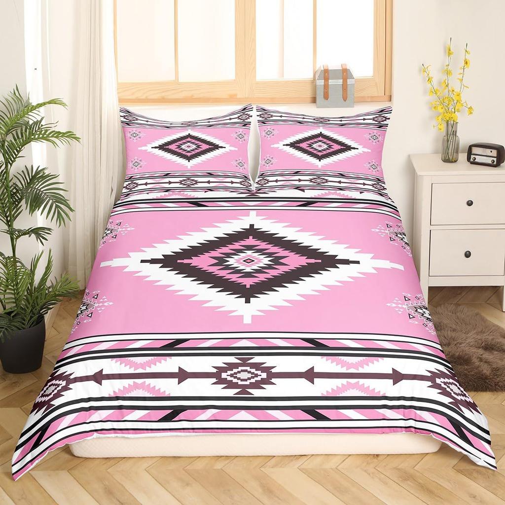 Geometric Pattern Down Comforter Set Bedding Set 3-piece Duvet Cover Set