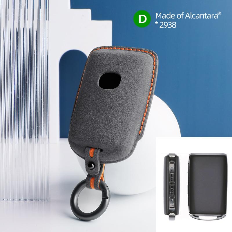 Car Key Case for Mazda 3 6 CX30 CX50 CX60 CX5 CX8 CX9 MX30 Cover Shell Suede Alcantara Keychain 4 Buttons Protector Accessories