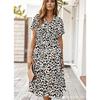 fashion women's clothing, Amazon's summer polka dot short-sleeved medium and long dress