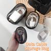 Kabelaufbewahrungstasche Schwarz PVC Kosmetik Transparent Schmuck Organizer Tragbarer Aufbewahrungsbeutel für Datenkabel Kopfhörer Münzen Ladegerät