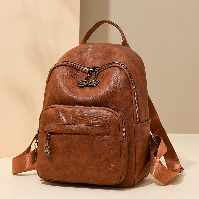 

Korean Style Women s Large Capacity PU Backpack - 2025 Fashion, Simple, Casual, Commuter Design 30x11x22 чорний