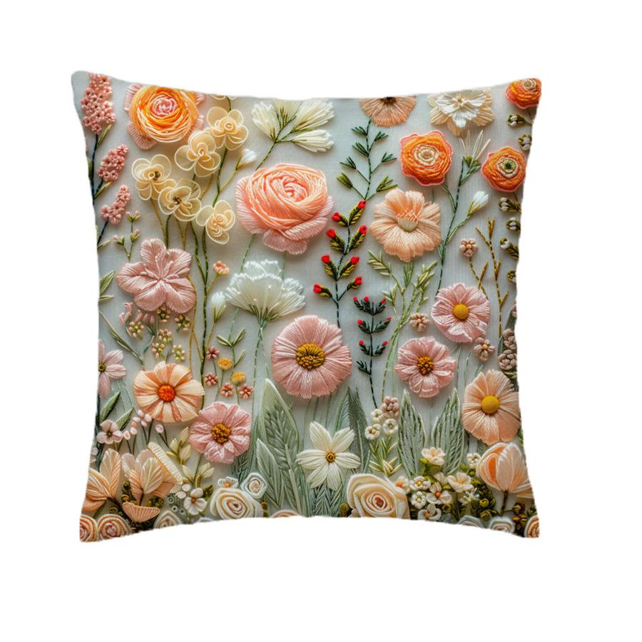 1pcs 45cm 3D Soft Cushion Pillow Cover Elegant Plant Floral Pillowcase for Home Living Room Bedroom Decoration Cushion Cover