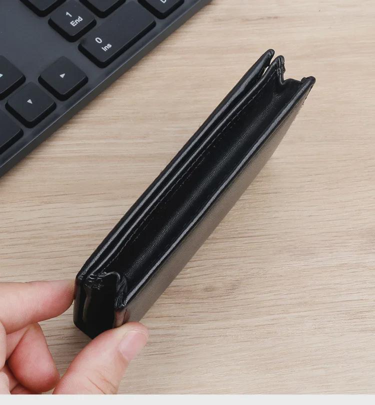 Men's Genuine Nappa Leather Business Card Holder – Soft, Embossable Surface