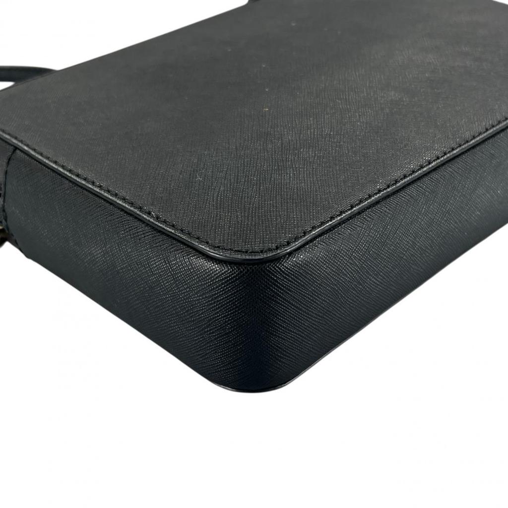 Michael Kors Safiano Shoulder Bag Leather Black Women PS-1808 Used