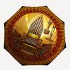 Golden Organ Symphony Pattern Umbrella, Portable and Foldable Design, 8 Ribs, a Casual Accessory for Halloween, Christmas, and Birthday Gifts.