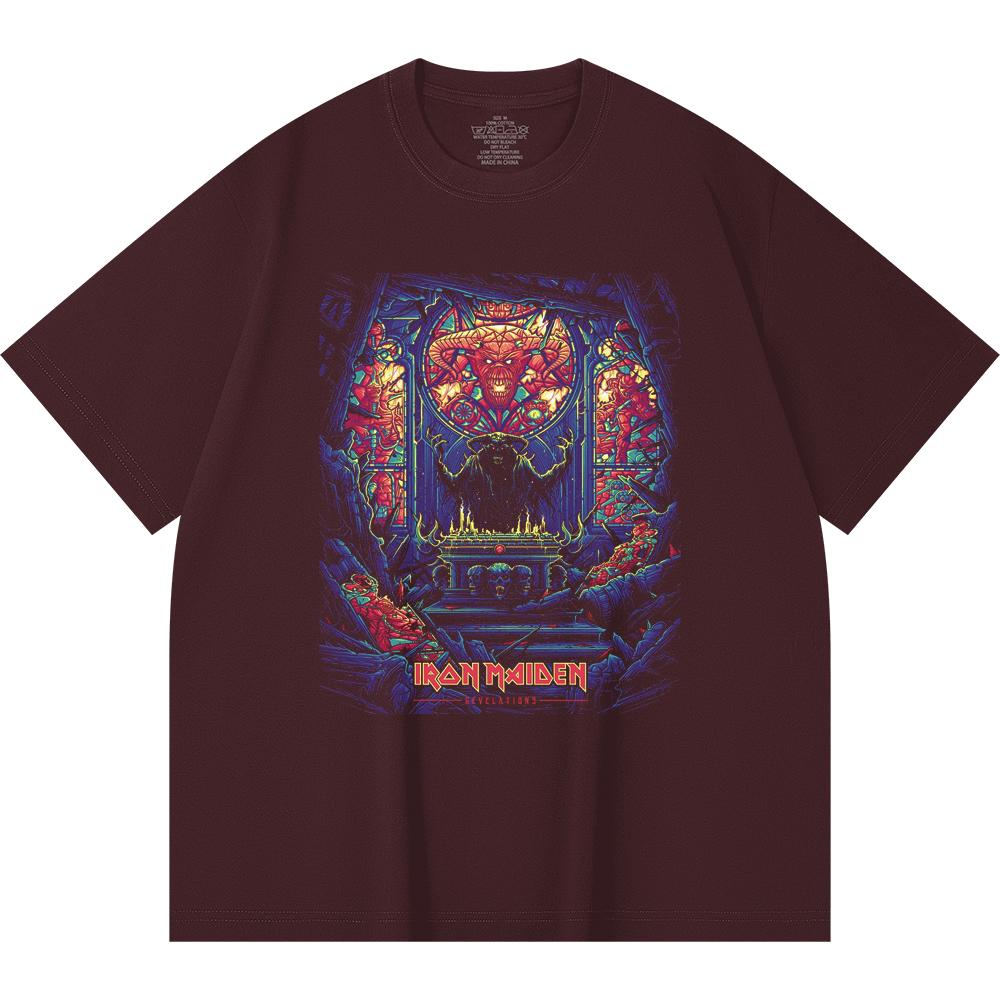 230 g/m² 100% Bavlna T-shirt Heavy Metal Rocková Kapela Tisk Populární Hudby Unisex Těžký Bavlněný T-shirt