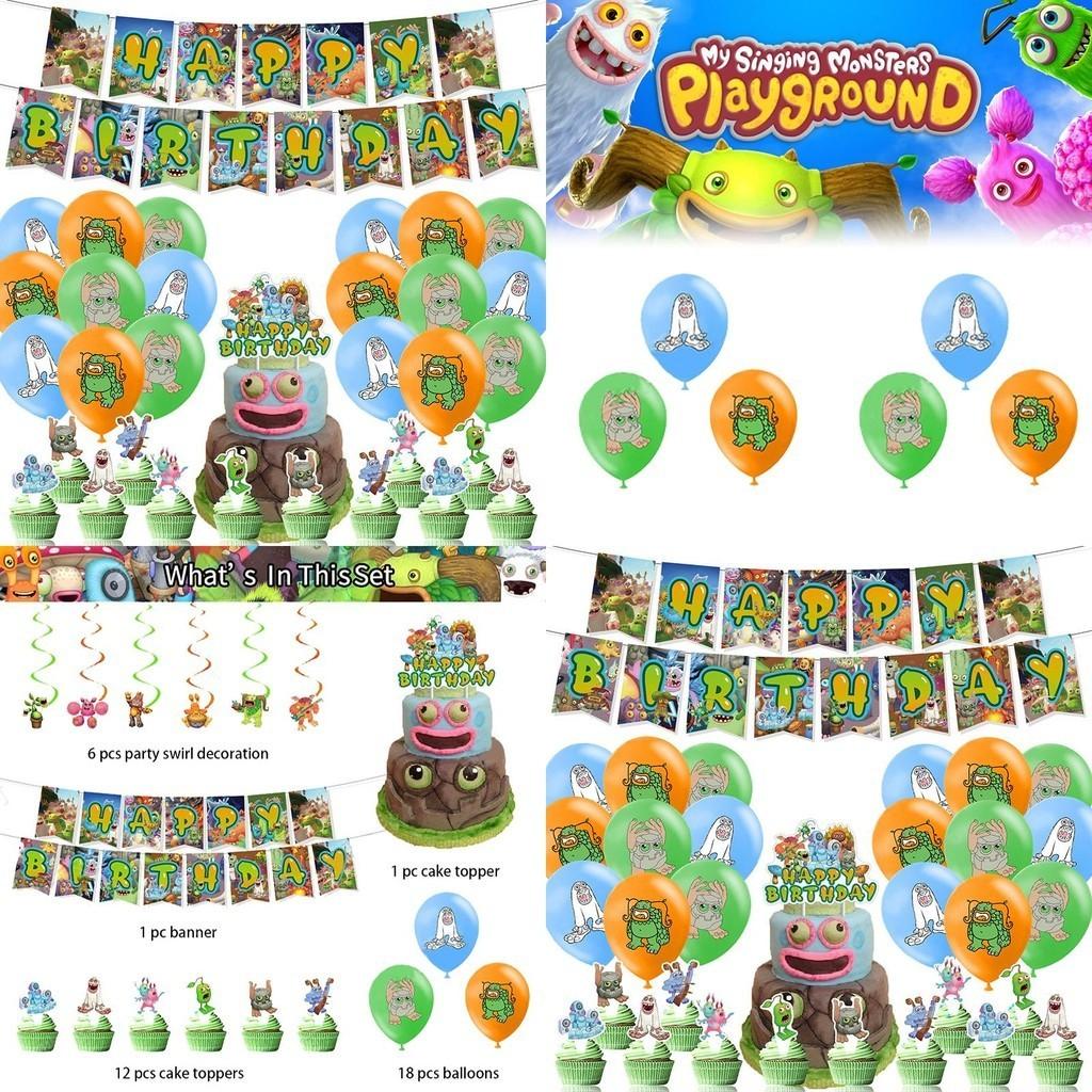 My Singing Monster Party Decorations Bundle With Banner Balloons And Hanging Ornaments