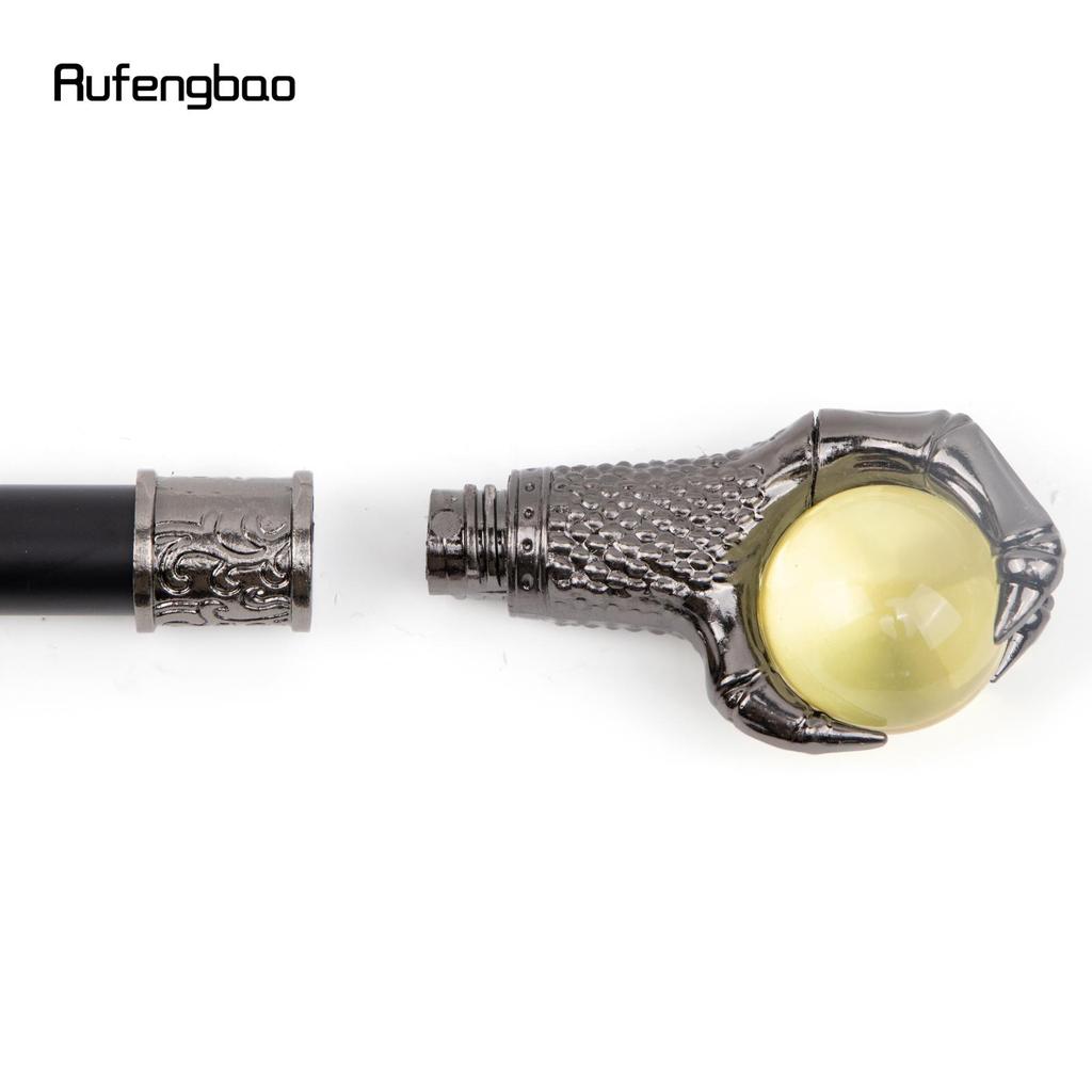 Drakklo Grepp Ljusgul Glasboll Silver Gångstav Mode Dekorativ Gångpinne Cosplay Gångstavsknopp Biskopsstav 93cm