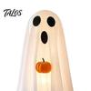 Children Party Favors Halloween Ghost Decoration, Light-Up White with Pumpkin, Indoor Living Room Table Ornament Cute Standing Tabletop for