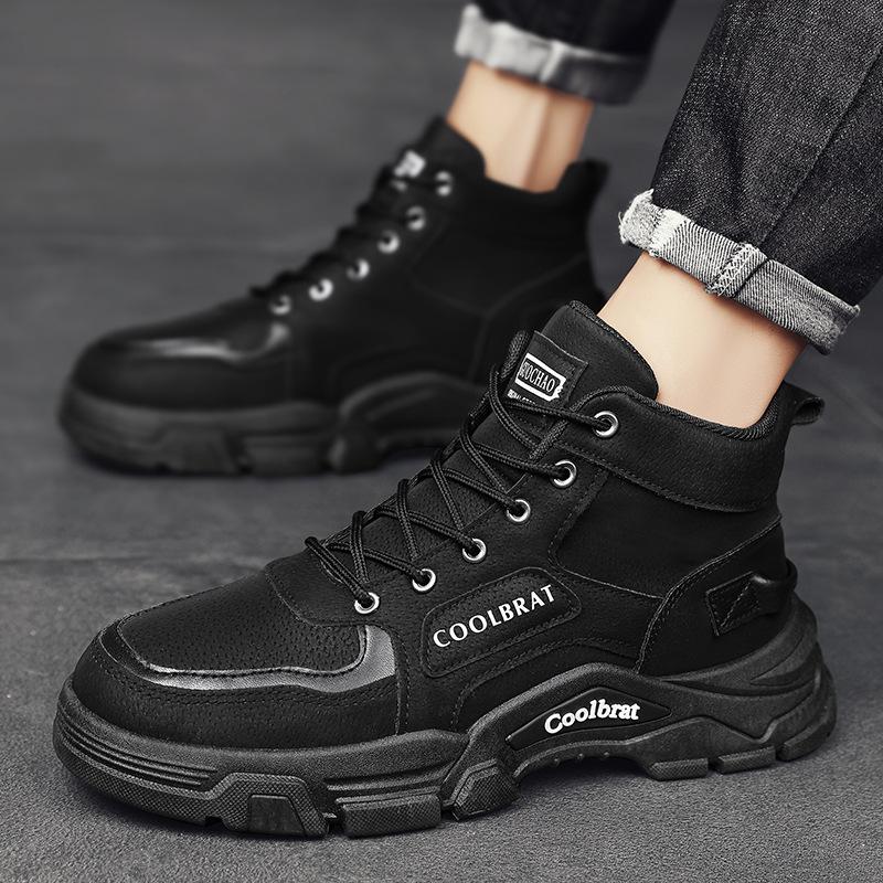 Spring and Autumn New High-top Martin Boots Men's Retro Work Platform Tooling for Outdoor Mountaineering Wear-resistant Labor Insurance Men's Shoes