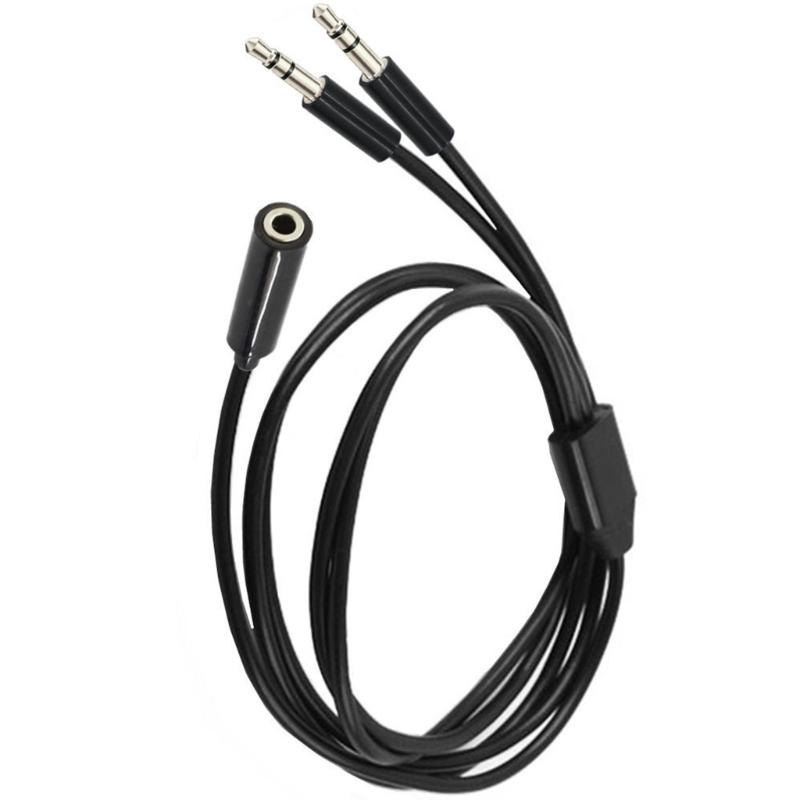 Y Shaped 3.5mm Audio Cable 3.5mm Female to 2 Male for Two Speakers Headphones