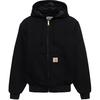 Carhartt WIP Active Jacket Classic Solid Color Zip-Up Hooded Padded Jacket Men jackets Black I027380-89-3K