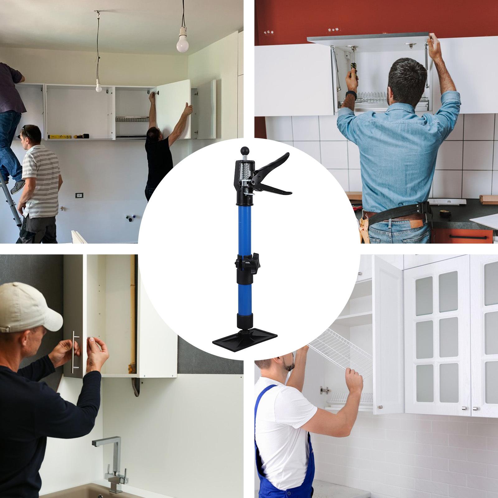 Adjustable Cabinet Lift Telescopic Jack Pole Support for Installing Wall Cabinets Bathroom Vanities Heavy Duty Furniture Tool