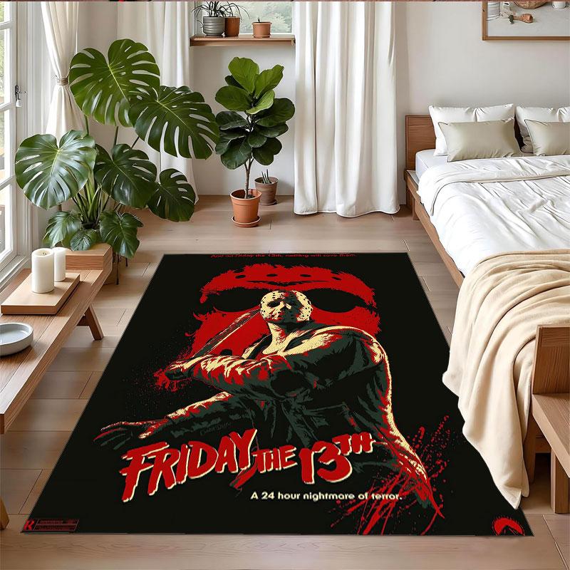 Crystal Velvet Rug Soft Non Slip Indoor Floor Mat Home DecorFriday the 13th Jason Voorhees