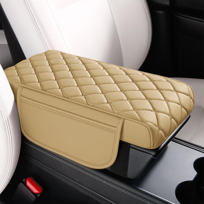Memory Foam Car Center Console Armrest Pad With Elastic Straps For Enhancing Driving Comfort And Side Storage Pockets