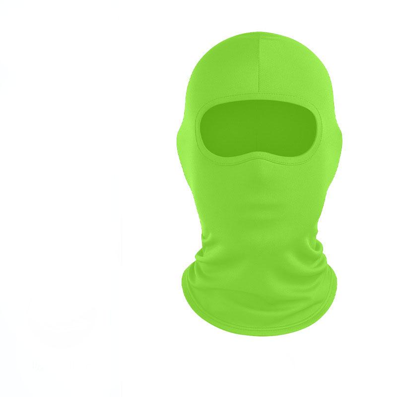 

Kids Full Face Mask High Stretch Ice Silk Balaclava Summer Outdoor Breathable Single-hole Solid Color Sun Protection Head Cover зелёный