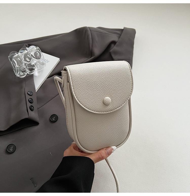 Korean Version of Solid Color Mini Messenger Bag Simple and Fashionable Shoulder Saddle Small Bag Summer Light and Versatile Mobile Phone Bag Women