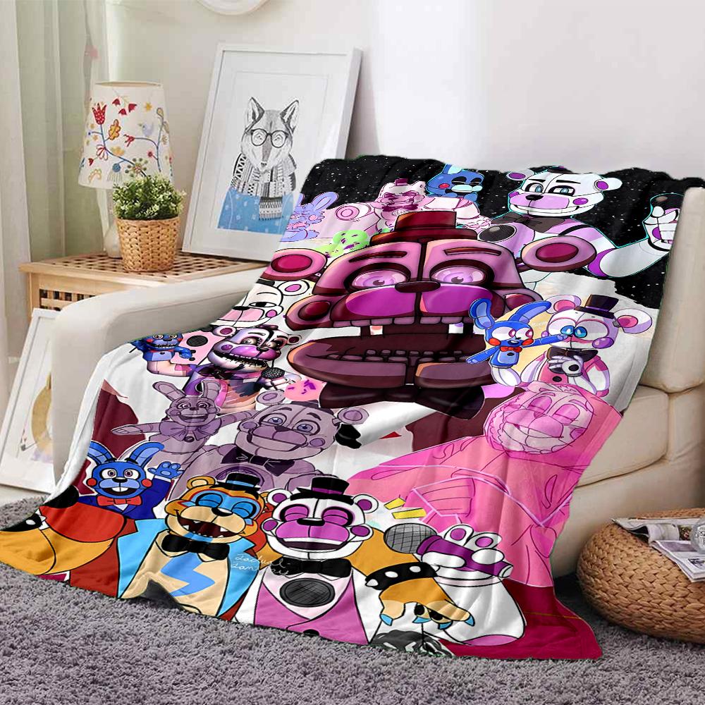 1Pc Fnaf Freddy'S Horror Theme Blanket For Couch Bed Plush Cozy Fuzzy Blanket Super Soft Warm Blankets For Fall And Winter 0918217